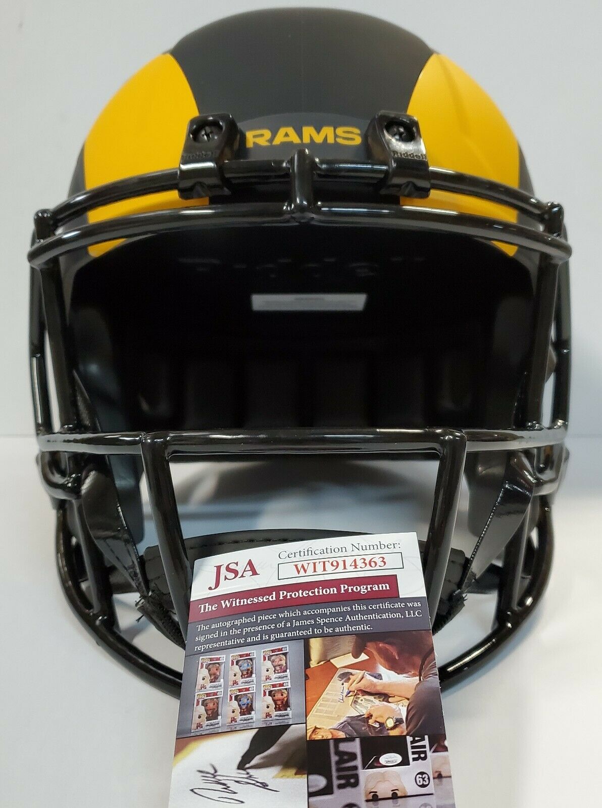 MVP Authentics La Rams Jalen Ramsey Autograph Signed Full Size Replica Eclipse Helmet Jsa Coa 315 sports jersey framing , jersey framing
