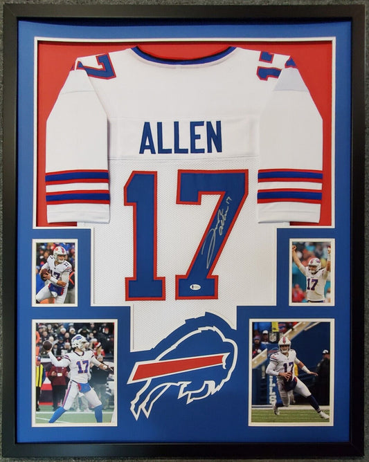 MVP Authentics Framed Buffalo Bills Josh Allen Autographed Signed Jersey Beckett Coa 629.10 sports jersey framing , jersey framing