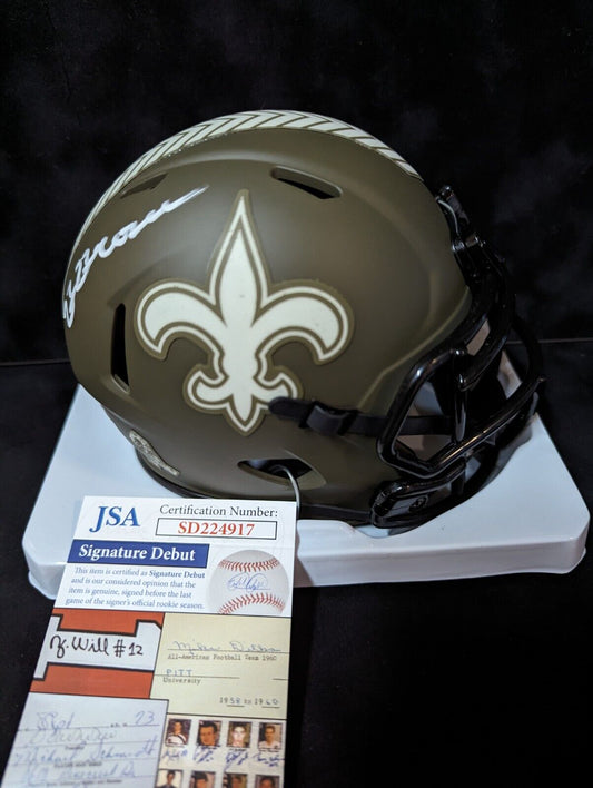 MVP Authentics New Orleans Saints Bryan Bresee Signed Salute To Service Mini Helmet Jsa Coa 99 sports jersey framing , jersey framing