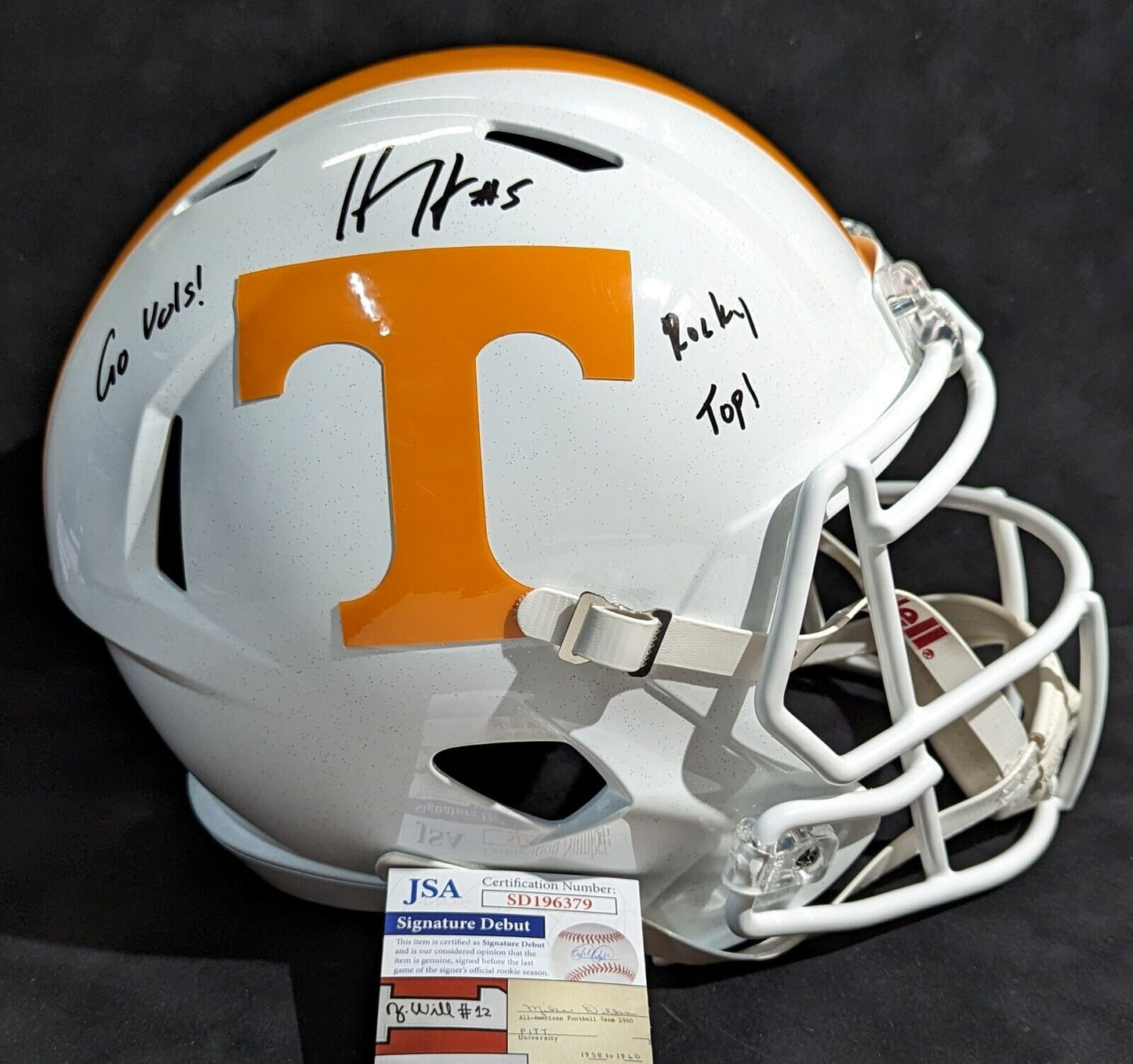 MVP Authentics Tennessee Volunteers Hendon Hooker 2X Inscribed Full Size Replica Helmet Jsa 405 sports jersey framing , jersey framing