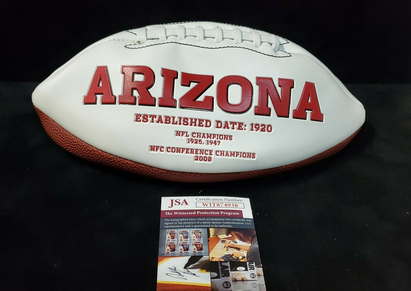 MVP Authentics Arizona Cardinals Chase Edmonds & Rondale Moore Signed Logo Football Jsa Coa 157.50 sports jersey framing , jersey framing