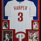 MVP Authentics Suede Framed Philadelphia Phillies Bryce Harper Autographed Jersey Fanatics Holo 2250 sports jersey framing , jersey framing