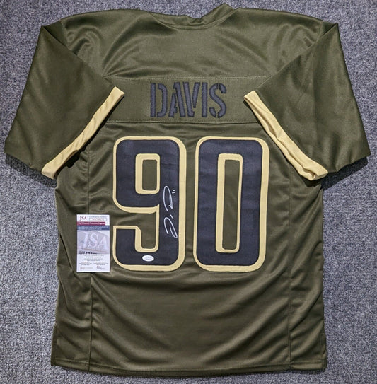 MVP Authentics Philadelphia Eagles Jordan Davis Autographed Salute To Service Jersey Jsa Coa 144 sports jersey framing , jersey framing