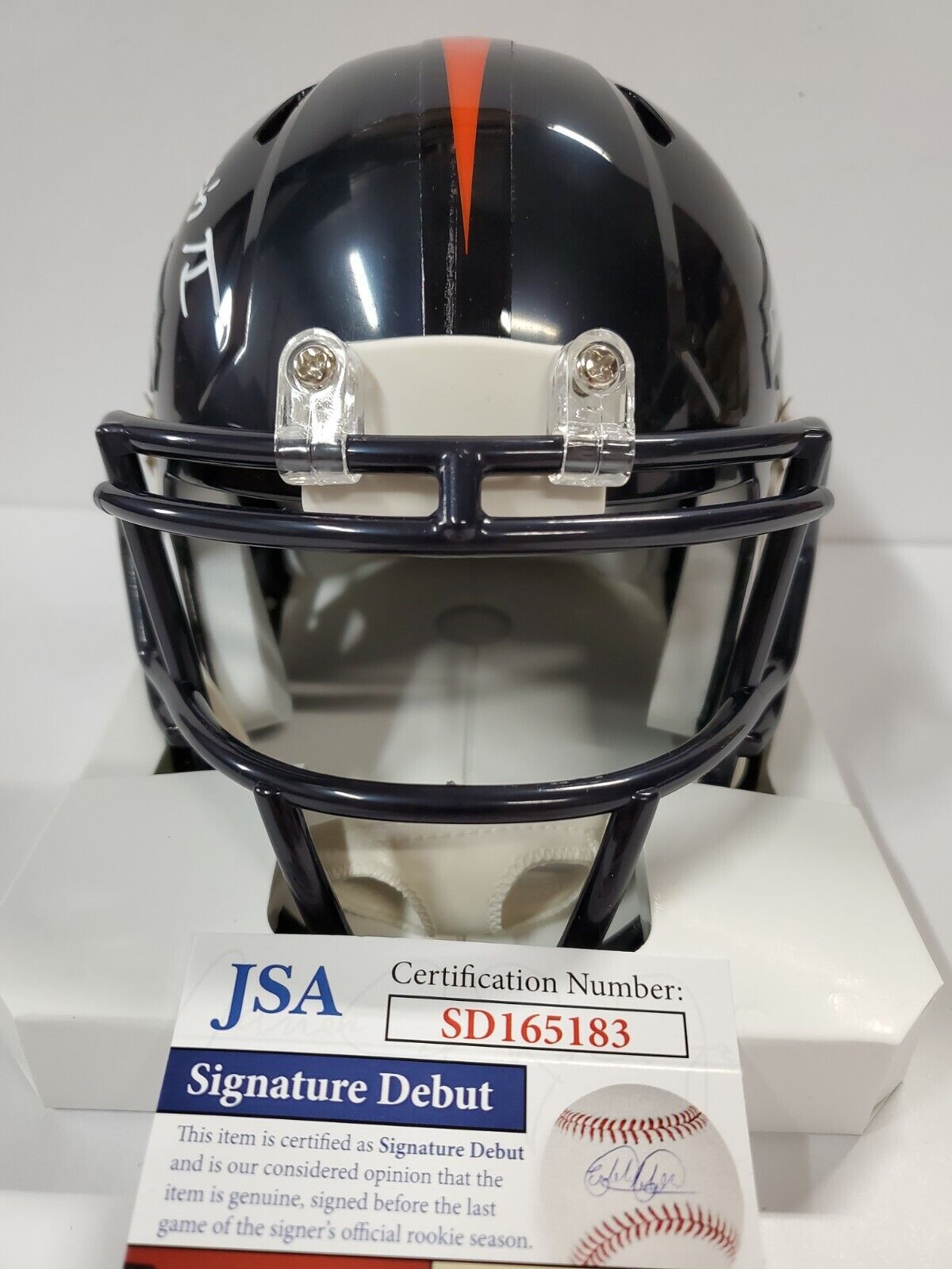 MVP Authentics Denver Broncos Pat Surtain Ii Autographed Signed Speed Mini Helmet Jsa Coa 125.10 sports jersey framing , jersey framing