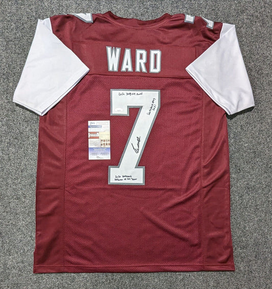 MVP Authentics Incarnate Word Cardinals Cameron Ward Autographed 3X Inscribed Jersey Jsa Coa 157.50 sports jersey framing , jersey framing