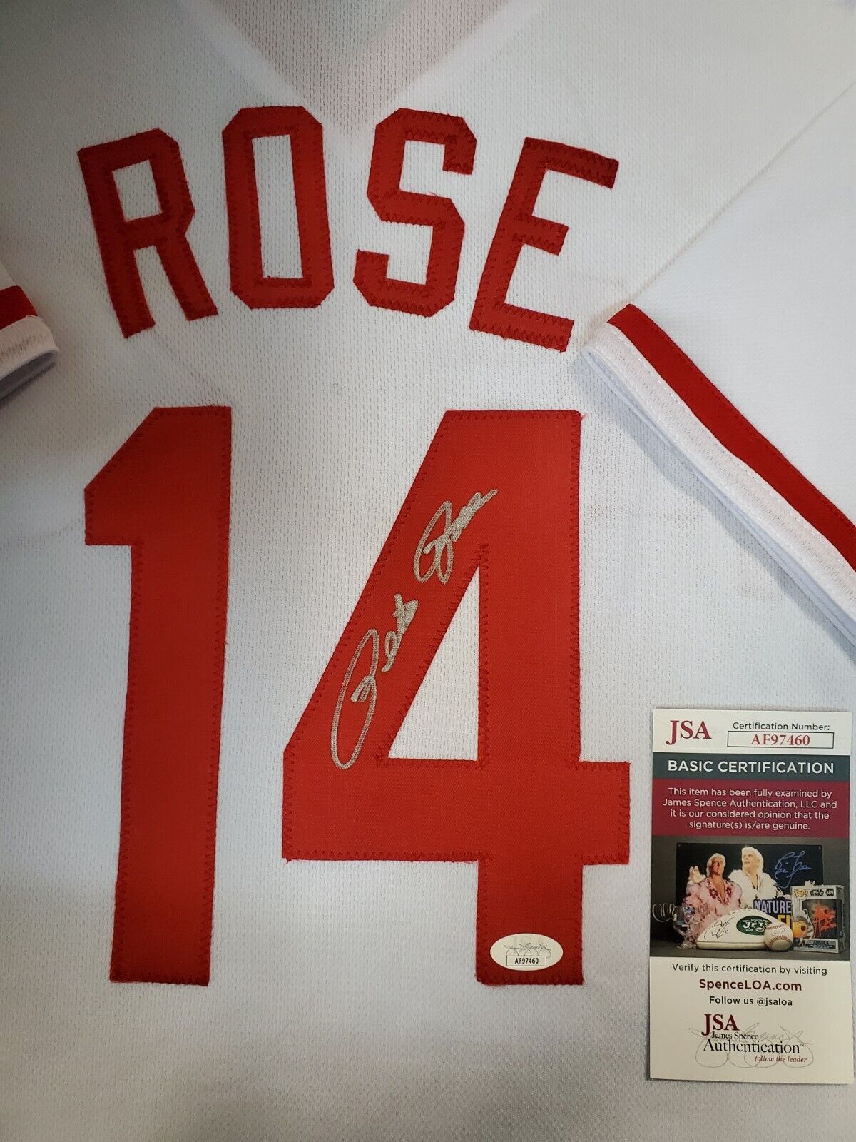 MVP Authentics Cincinnati Reds Pete Rose Autographed Signed Custom Jersey Jsa Coa 126 sports jersey framing , jersey framing