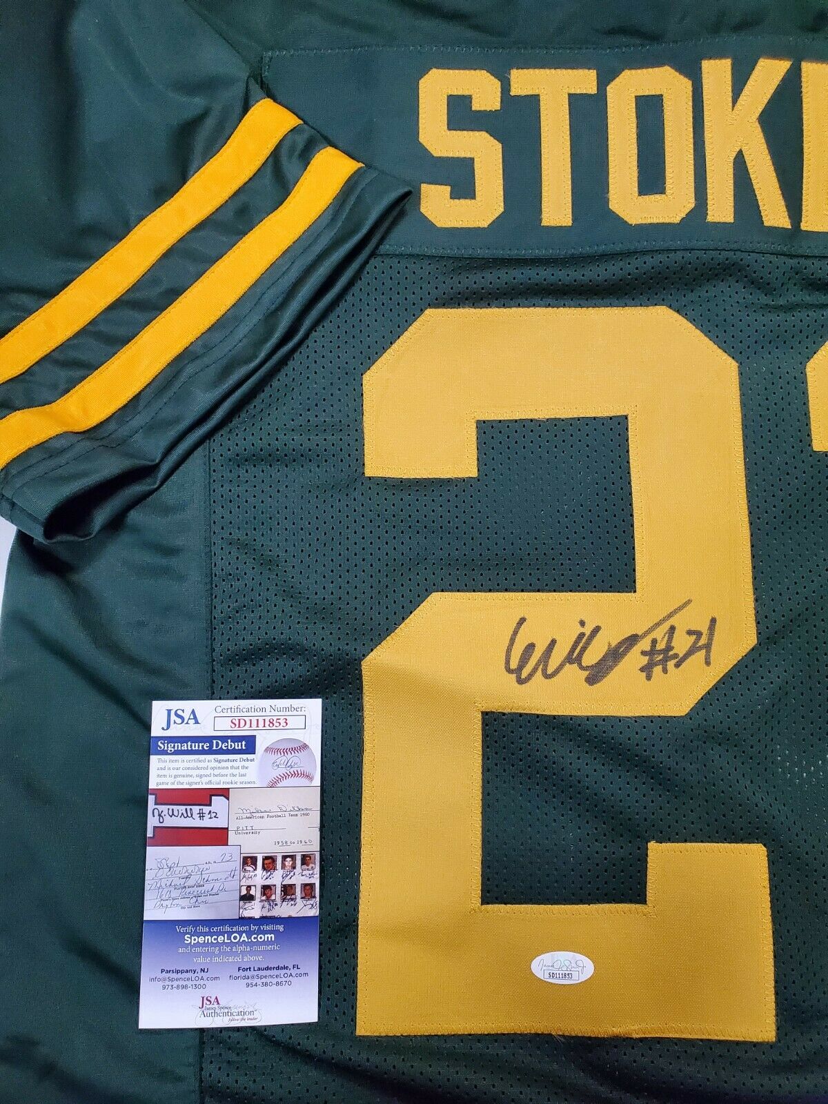 MVP Authentics Green Bay Packers Eric Stokes Autographed Signed Jersey Jsa Coa 117 sports jersey framing , jersey framing