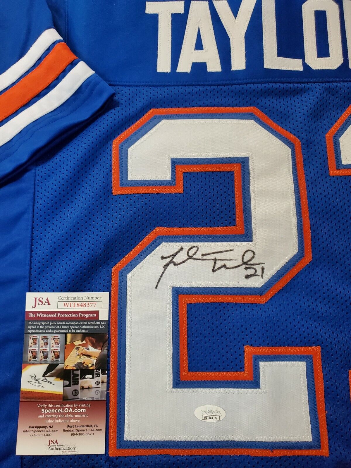 MVP Authentics Florida Gators Fred Taylor Autographed Signed Jersey Jsa Coa 108 sports jersey framing , jersey framing
