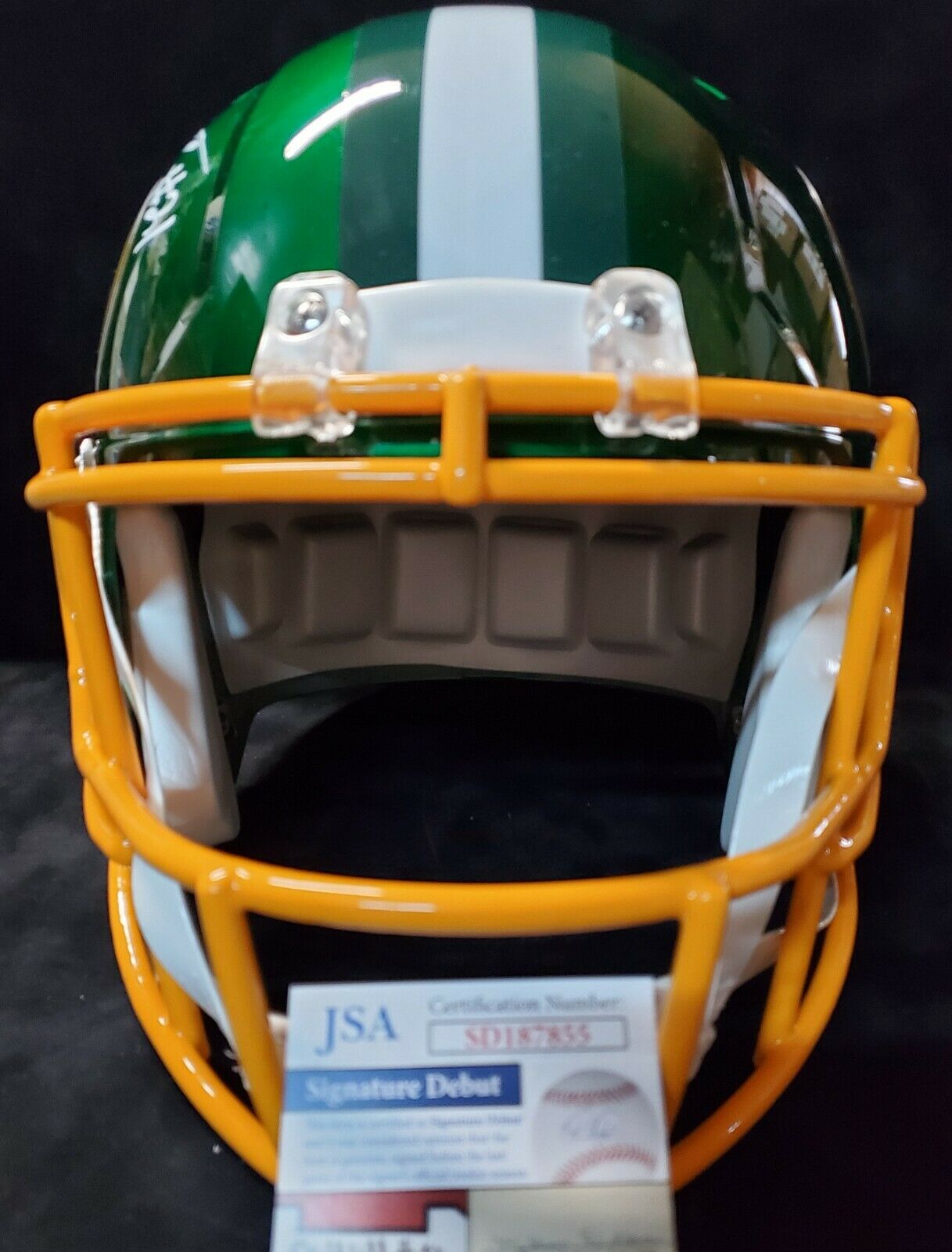 MVP Authentics Green Bay Packers Eric Stokes Signed Insc Full Size Flash Replica Helmet Jsa 270 sports jersey framing , jersey framing
