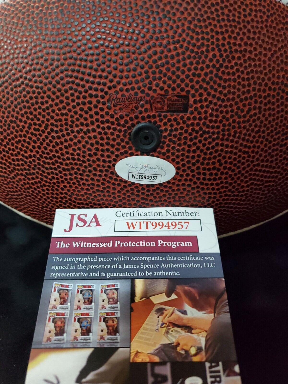 MVP Authentics Florida State Seminoles Sebastian Janikowski Autographed Logo Football Jsa Coa 135 sports jersey framing , jersey framing