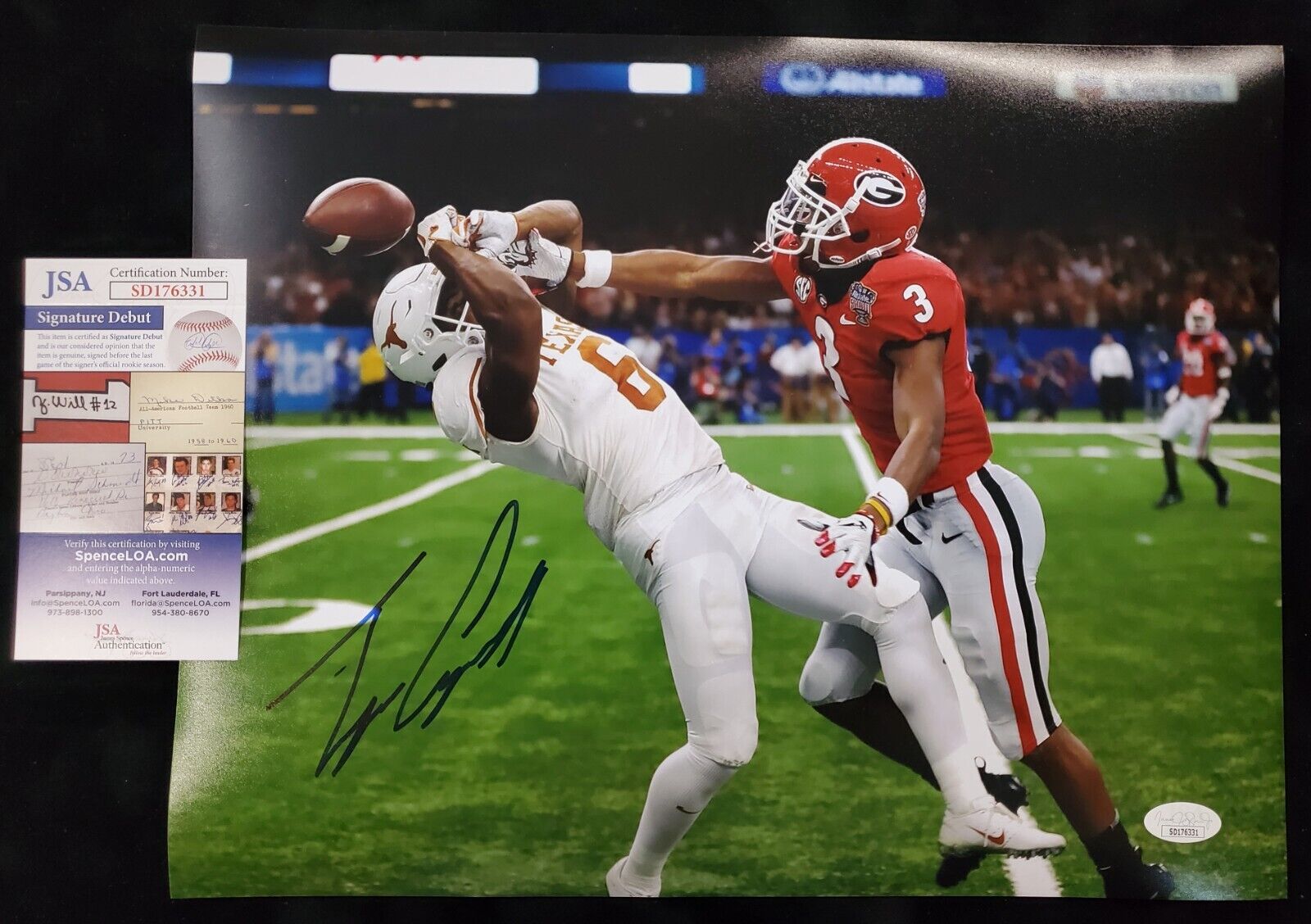 MVP Authentics Georgia Bulldogs Tyson Campbell Autographed Signed 11X14 Photo Jsa Coa 58.50 sports jersey framing , jersey framing