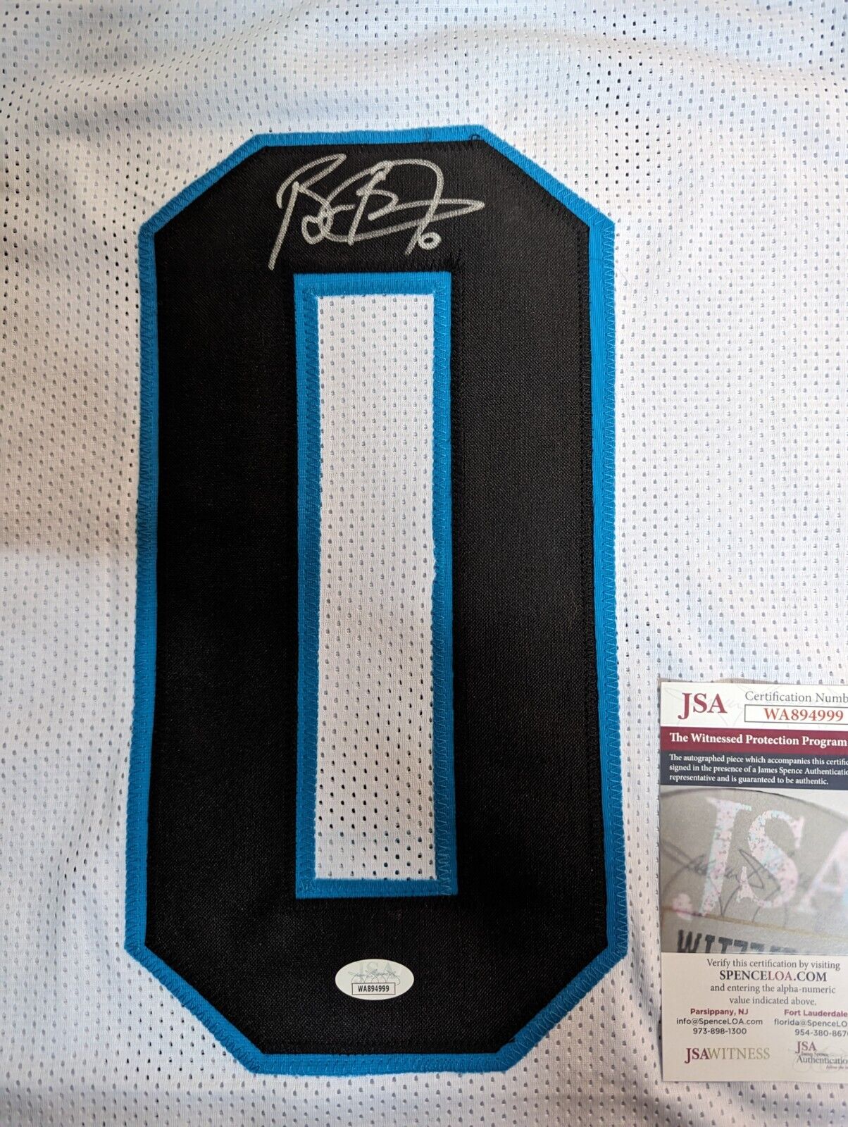 MVP Authentics Carolina Panthers Brian Burns Autographed Signed Jersey Jsa  Coa Number Zero 143.10 sports jersey framing , jersey framing