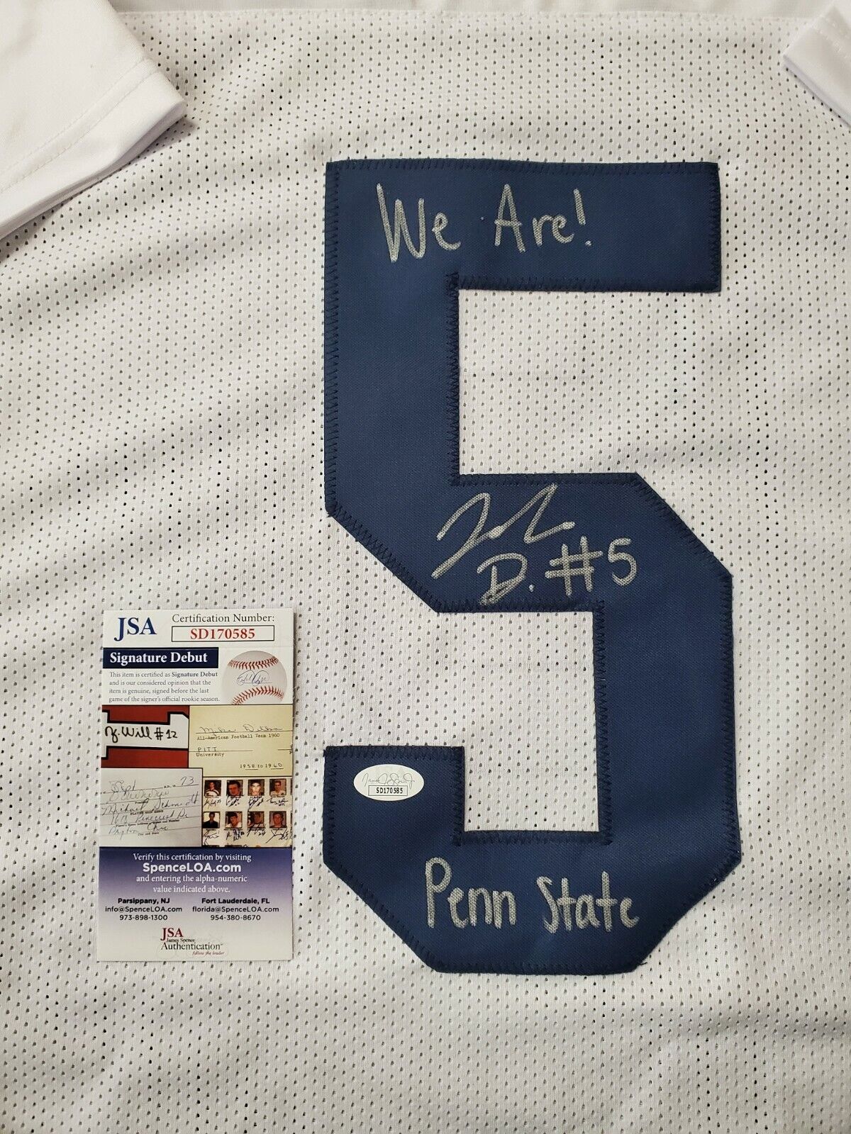 MVP Authentics Penn State Jahan Dotson Autographed Signed Inscribed Jersey Jsa Coa 134.10 sports jersey framing , jersey framing