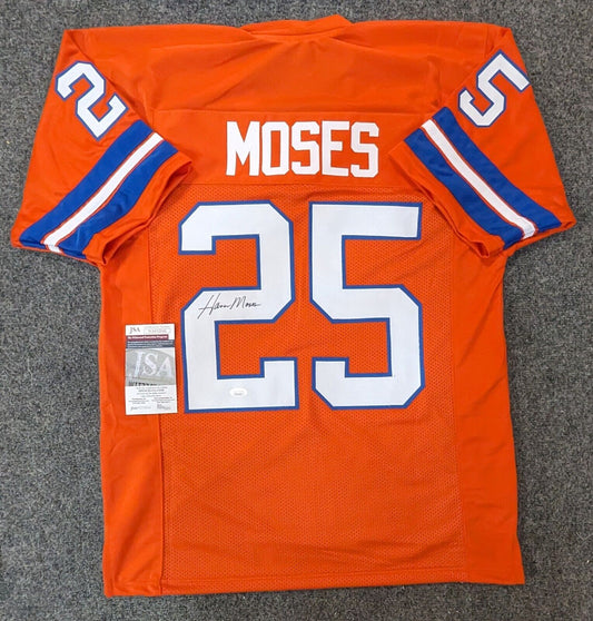 MVP Authentics Denver Broncos Haven Moses Autographed Signed Jersey Jsa Coa 72 sports jersey framing , jersey framing