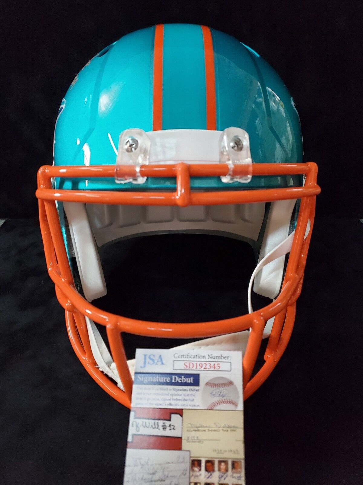 MVP Authentics Miami Dolphins Jevon Holland Signed Full Size Speed Replica Helmet Jsa Coa 297 sports jersey framing , jersey framing