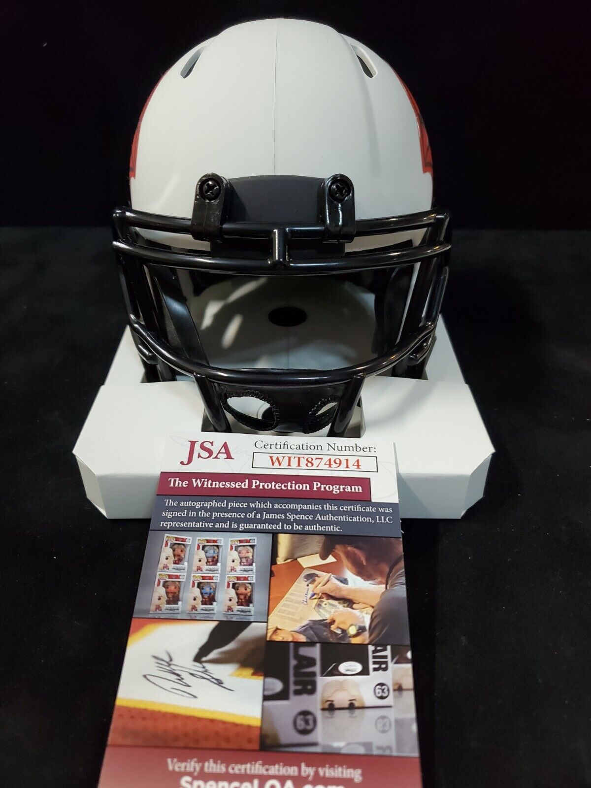 MVP Authentics Arizona Cardinals Chase Edmonds Autographed Lunar Mini Helmet Jsa Coa 135 sports jersey framing , jersey framing