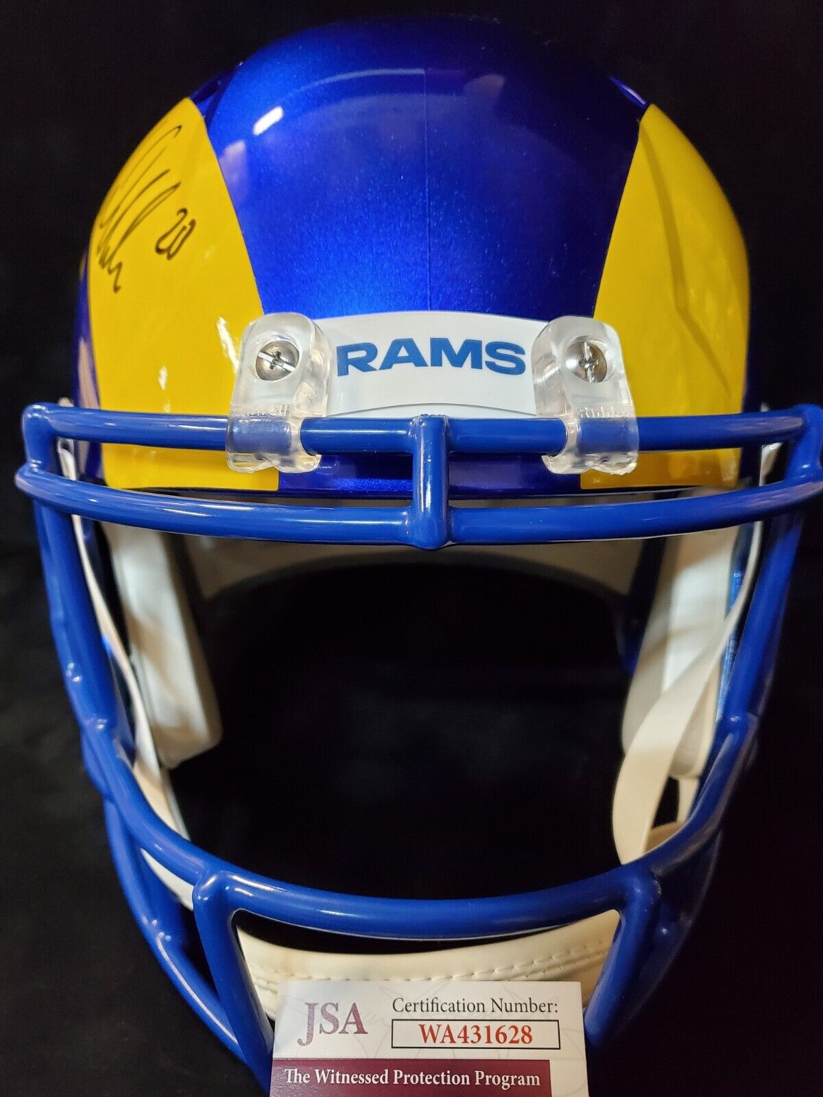 MVP Authentics La Rams Eric Weddle Signed Inscribed Full Size Replica Speed Helmet Jsa Coa 382.50 sports jersey framing , jersey framing
