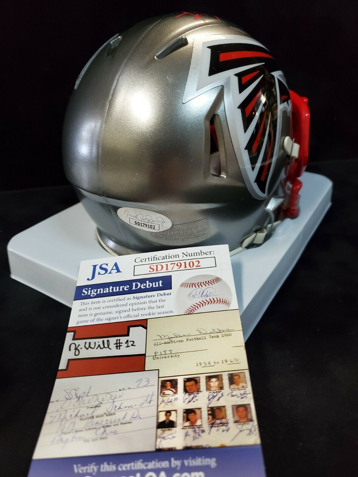 MVP Authentics Atlanta Falcons Frank Darby Autographed Signed Flash Mini Helmet Jsa Coa 89.10 sports jersey framing , jersey framing