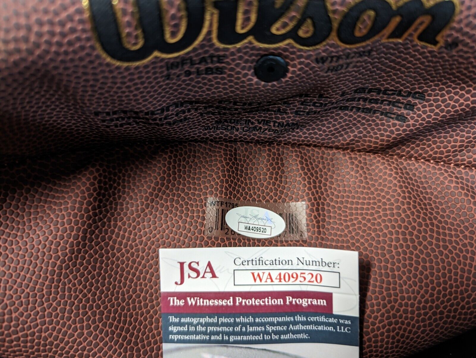 MVP Authentics Denver Broncos Caden Sterns Autographed Signed Nfl Football Jsa Coa 112.50 sports jersey framing , jersey framing