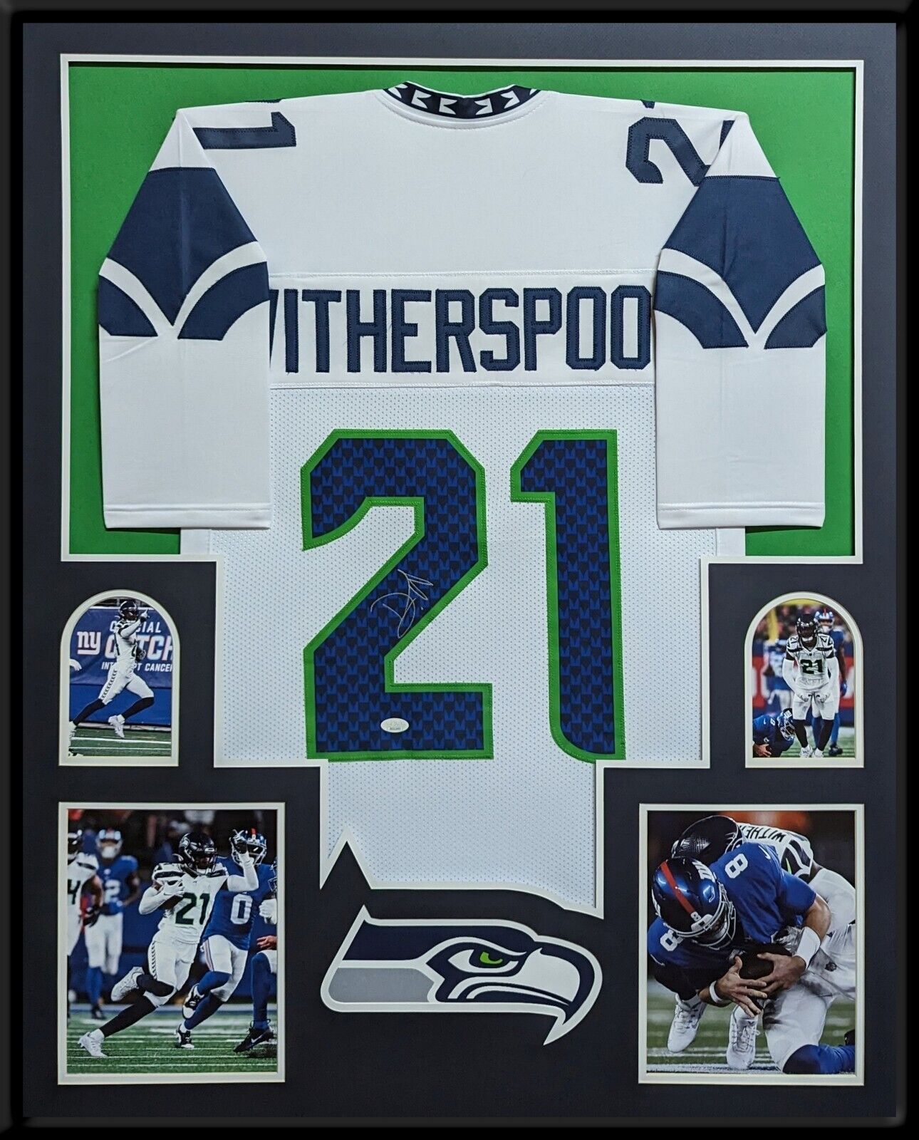 MVP Authentics Framed Seattle Seahawks Devon Witherspoon Autographed Signed Jersey Jsa Coa 585 sports jersey framing , jersey framing
