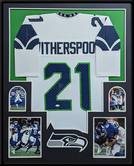 MVP Authentics Framed Seattle Seahawks Devon Witherspoon Autographed Signed Jersey Jsa Coa 585 sports jersey framing , jersey framing