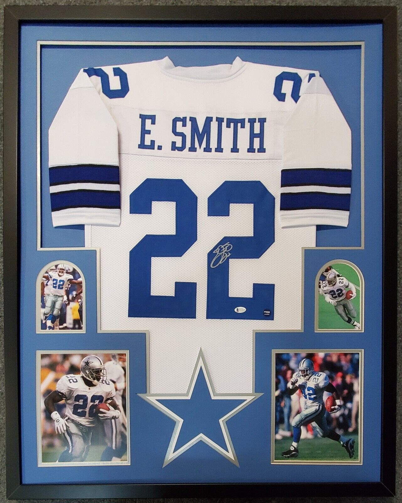 MVP Authentics Framed Dallas Cowboys Emmitt Smith Autographed Signed Jersey Beckett Coa 607.50 sports jersey framing , jersey framing