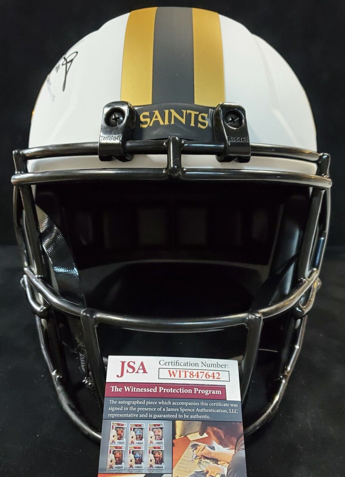 MVP Authentics New Orleans Saints Marques Colston Signed Inscribed F/S Lunar Rep Helmet Jsa Coa 278.10 sports jersey framing , jersey framing