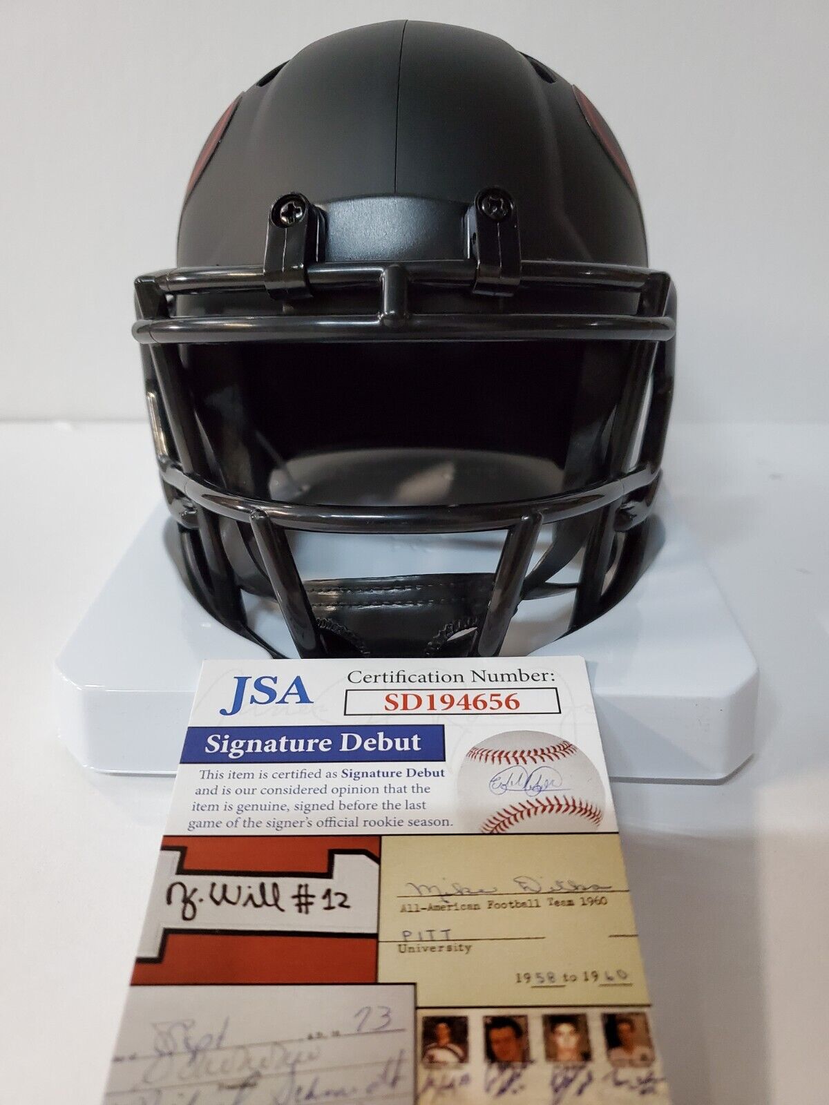 MVP Authentics Houston Texans Brevin Jordan Signed Eclipse Mini Helmet Jsa Coa 103.50 sports jersey framing , jersey framing