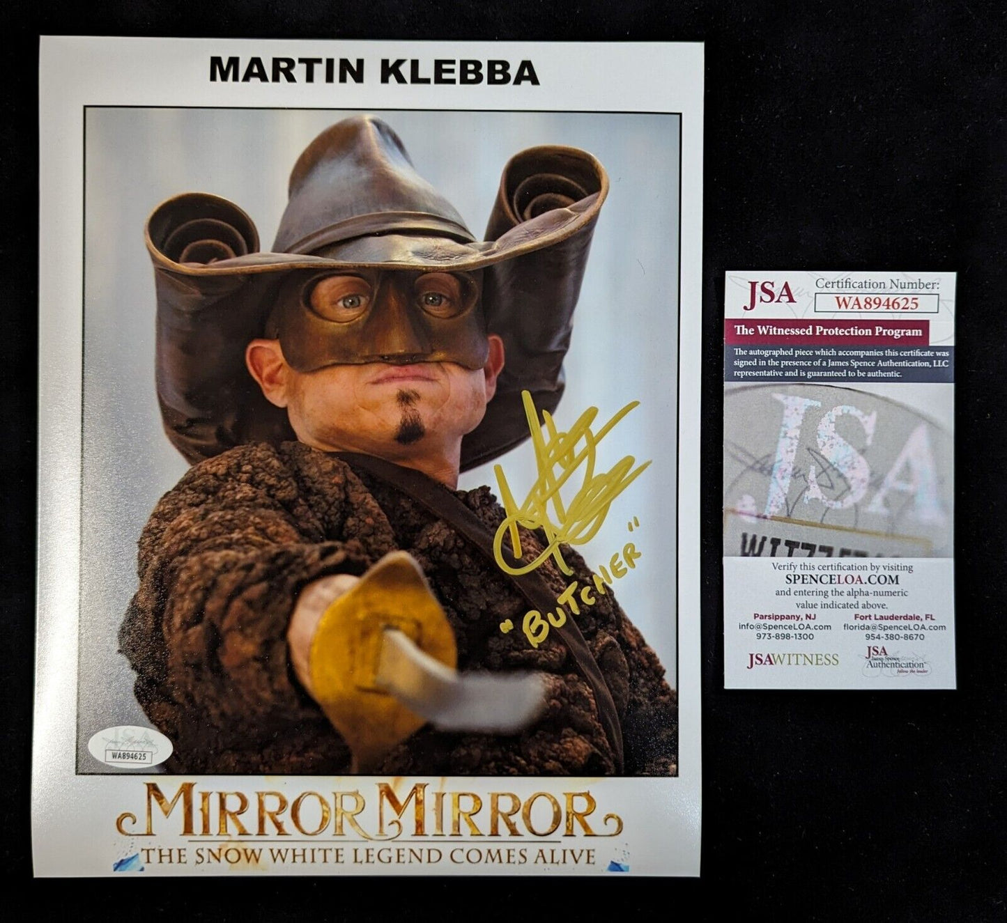 MVP Authentics Martin Klebba Mirror Mirror Hand Signed Autographed 8 X 10 Photo Jsa Coa 67.50 sports jersey framing , jersey framing