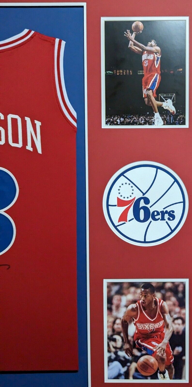 MVP Authentics Framed Philadelphia 76Ers Allen Iverson Autographed Signed Jersey Jsa Coa 540 sports jersey framing , jersey framing