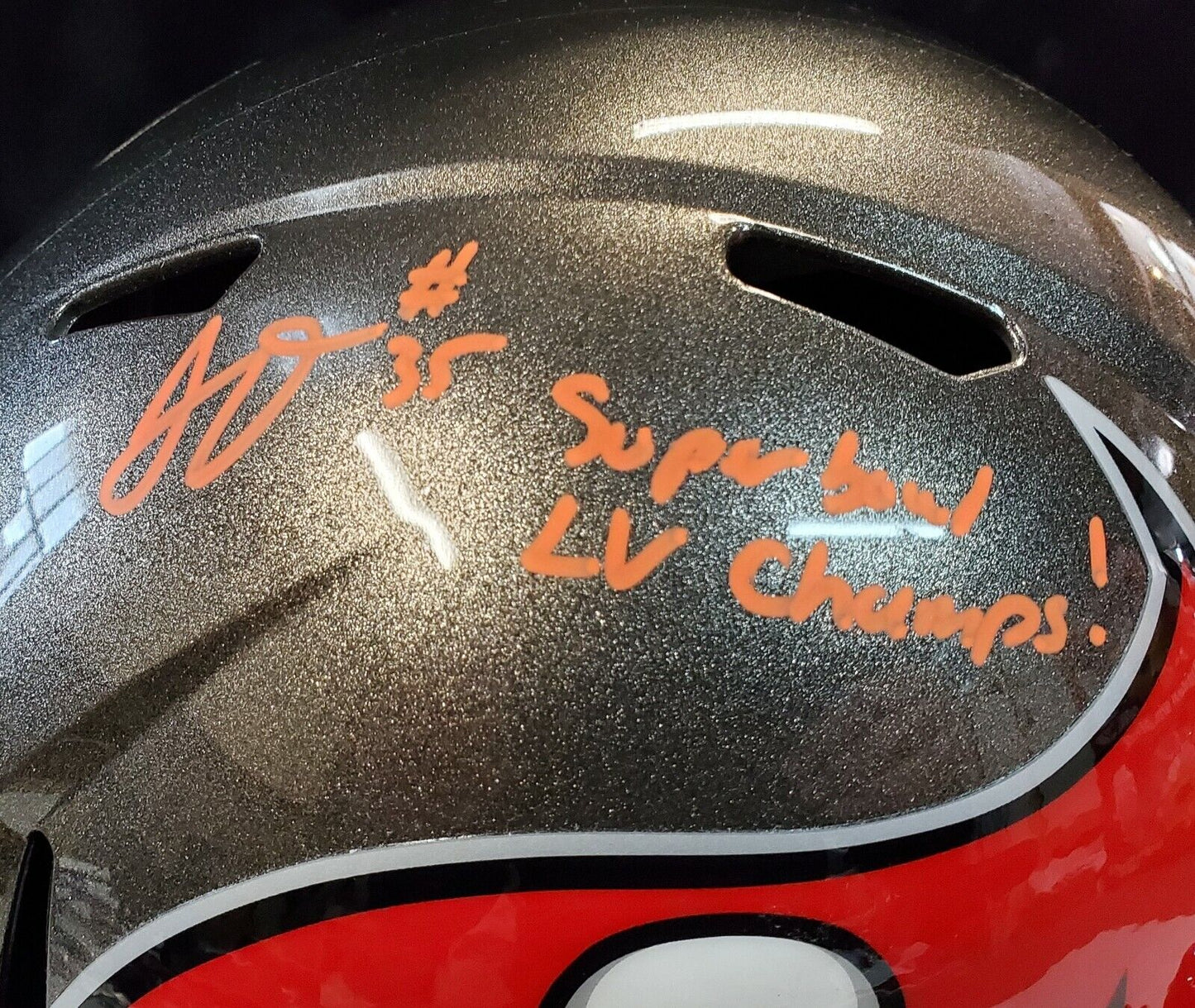 MVP Authentics Tampa Bay Buccaneers Jamel Dean Signed Full Size Speed Replica Helmet Jsa Coa 247.50 sports jersey framing , jersey framing