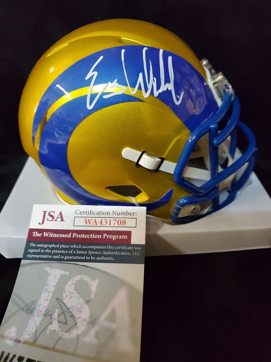 MVP Authentics Los Angeles Rams Eric Weddle Signed Flash Mini Helmet Jsa Coa 126 sports jersey framing , jersey framing