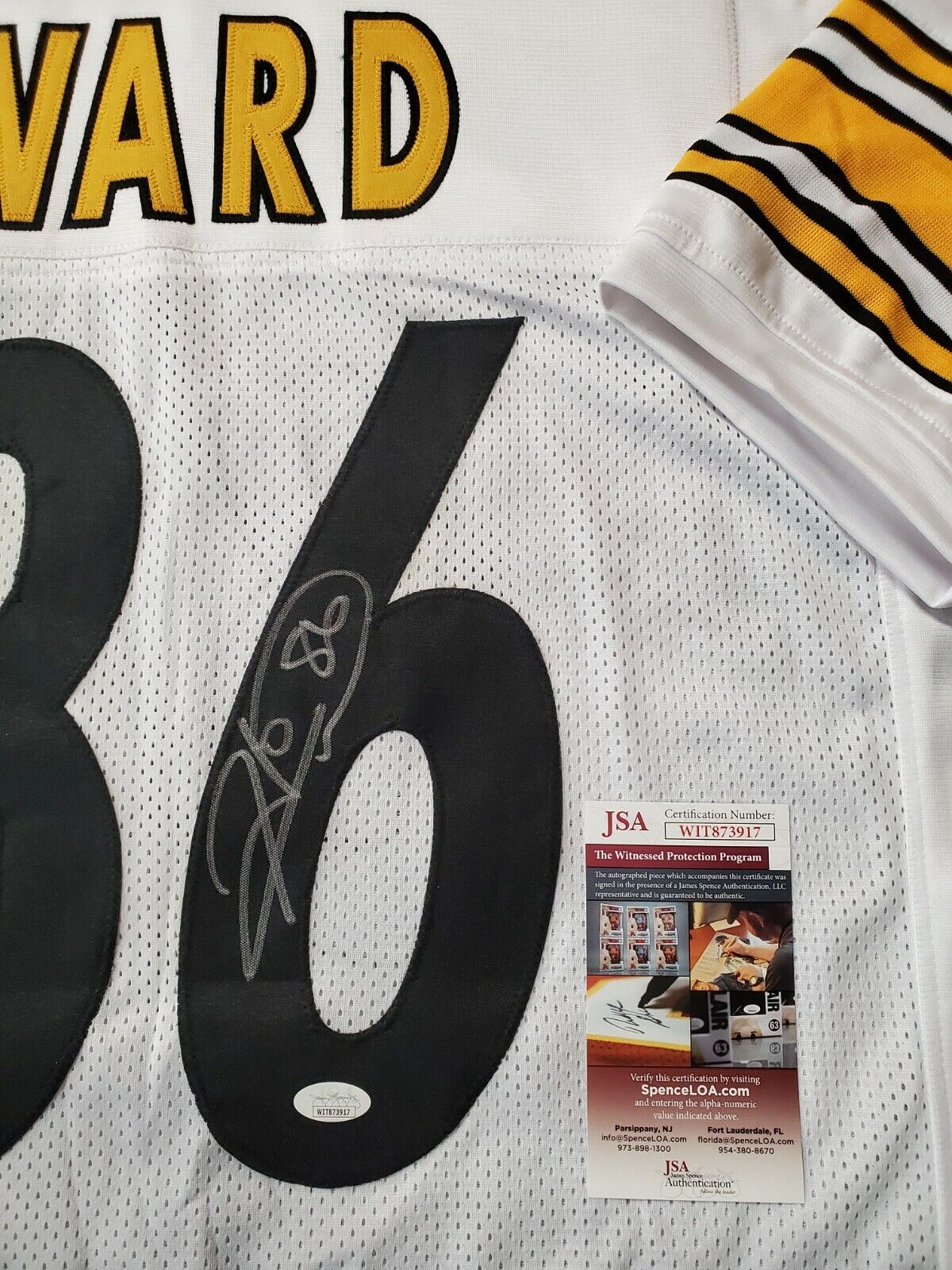 MVP Authentics Pittsburgh Steelers Hines Ward Autographed Signed Jersey Jsa  Coa 126 sports jersey framing , jersey framing
