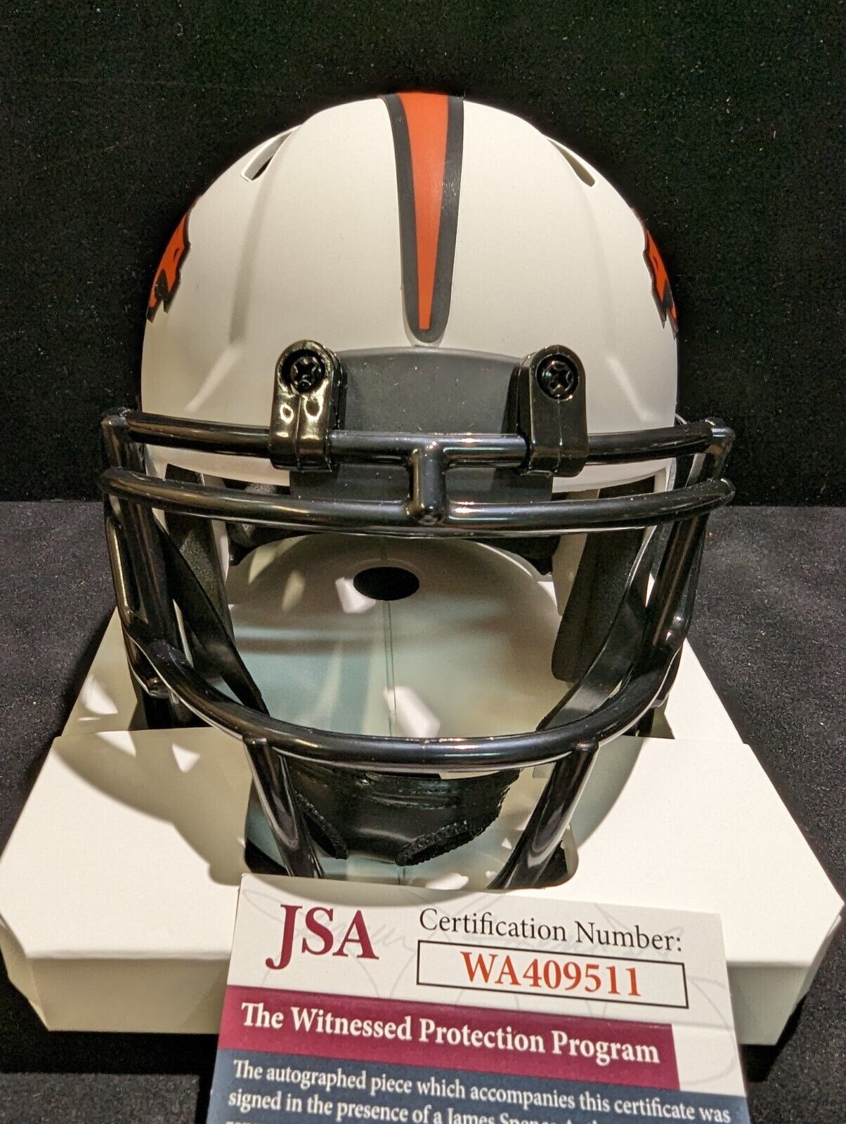 MVP Authentics Denver Broncos Caden Sterns Autographed Lunar Mini Helmet Jsa Coa 90 sports jersey framing , jersey framing
