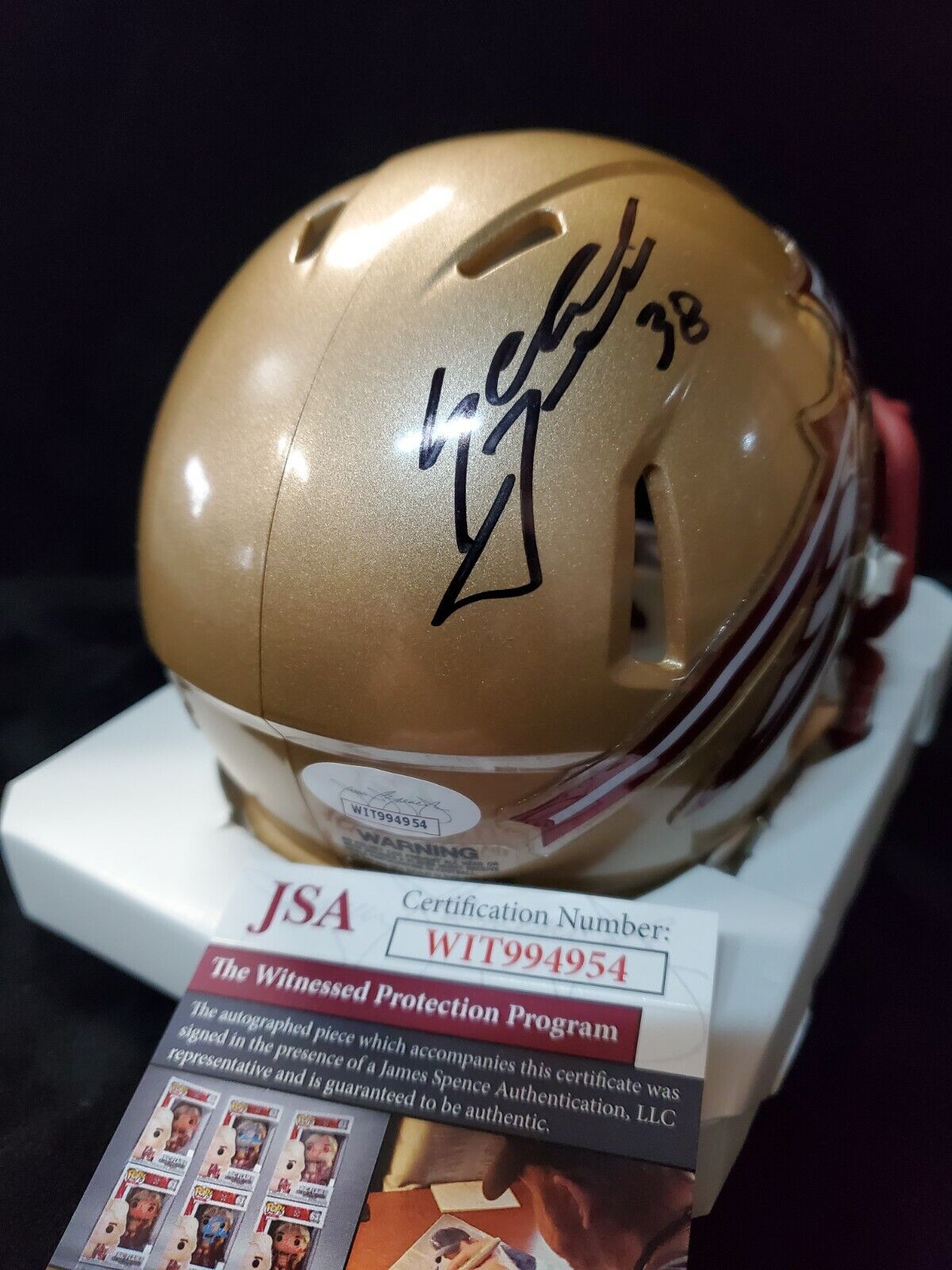 MVP Authentics Florida State Seminoles Sebastian Janikowski Autographed Speed Mini Helmet Jsa 85.50 sports jersey framing , jersey framing
