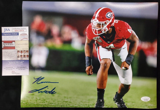MVP Authentics Georgia Bulldogs Nolan Smith Jr Autographed Signed 11X14 Photo Jsa Coa 58.50 sports jersey framing , jersey framing