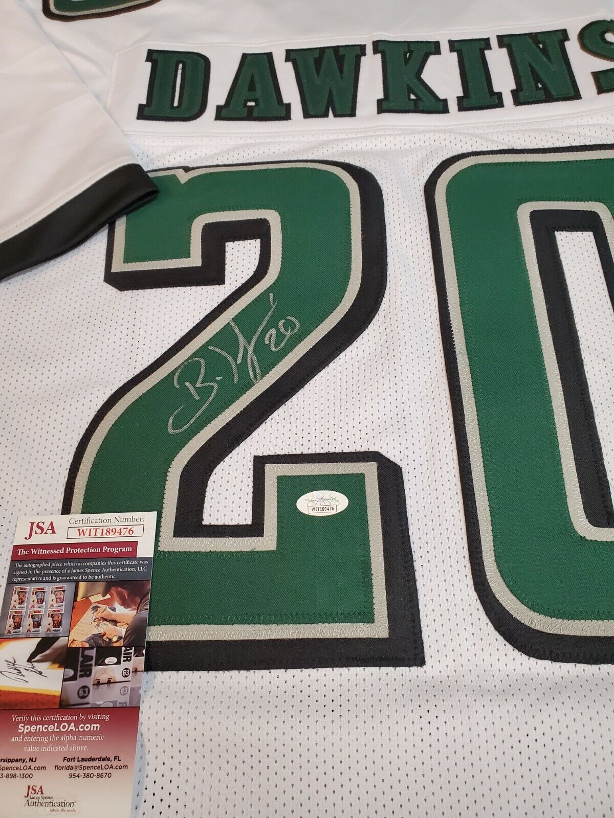 MVP Authentics Philadelphia Eagles Brian Dawkins Autographed Signed Jersey Jsa  Coa 143.10 sports jersey framing , jersey framing