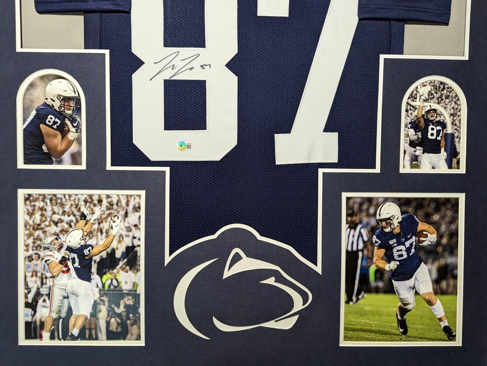 MVP Authentics Framed Penn State Nittany Lions Pat Freiermuth Autographed Signed Jersey Beckett 450 sports jersey framing , jersey framing