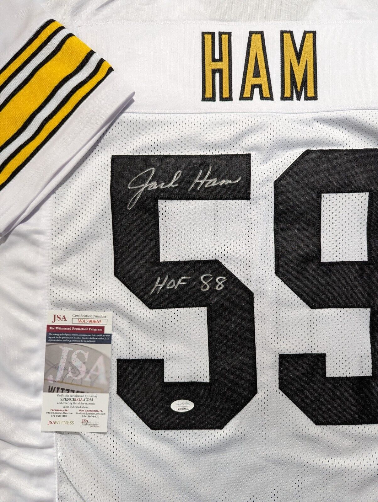 MVP Authentics Pittsburgh Steelers Jack Ham Autographed Signed Inscribed Jersey Jsa Coa 126 sports jersey framing , jersey framing