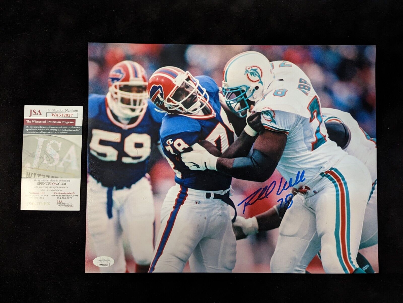 MVP Authentics Miami Dolphins Richmond Webb Autographed Signed 11X14 Photo Jsa Coa 67.50 sports jersey framing , jersey framing