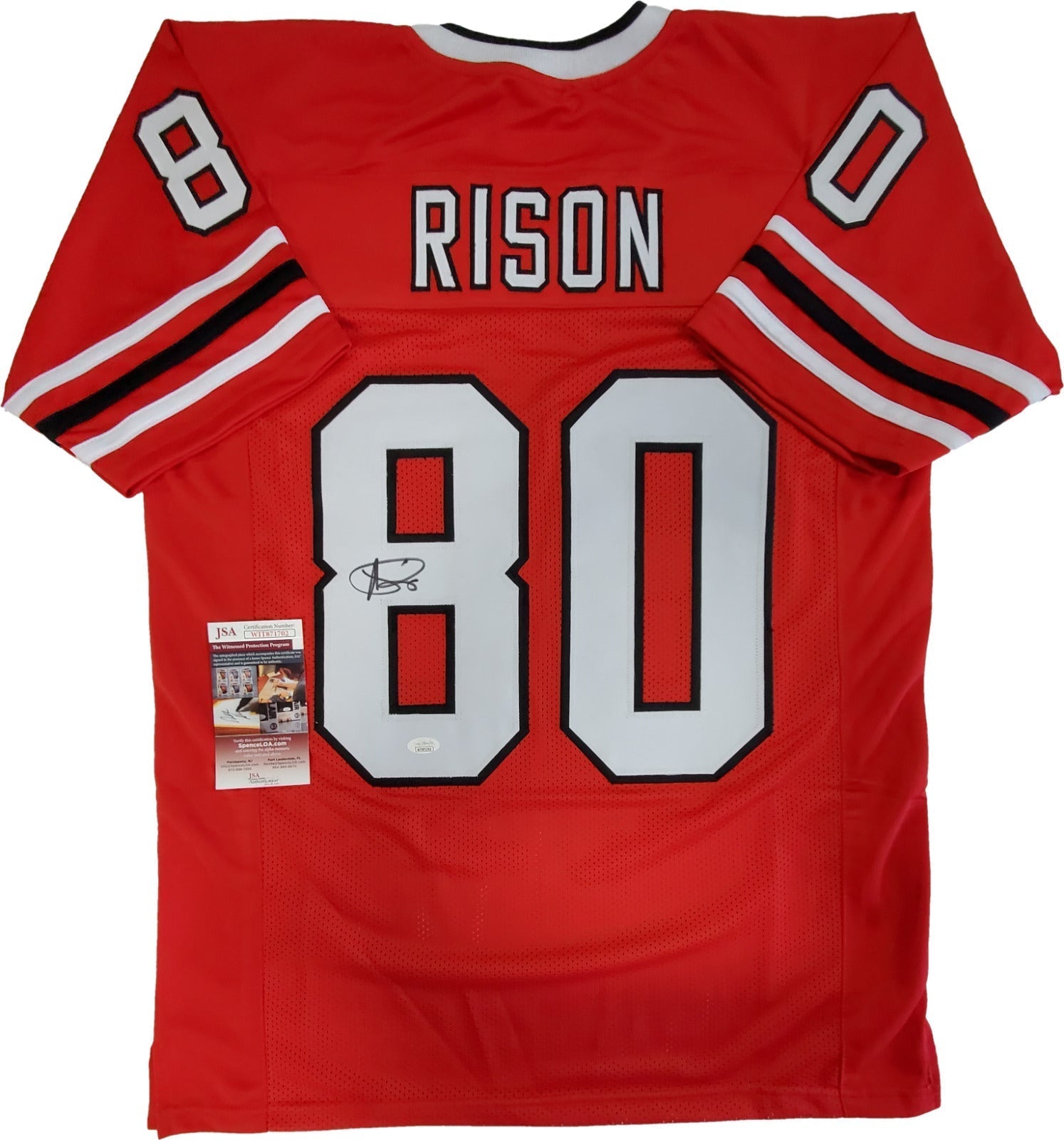 MVP Authentics Atlanta Falcons Andre Rison Autographed Signed Jersey Jsa Coa 98.10 sports jersey framing , jersey framing