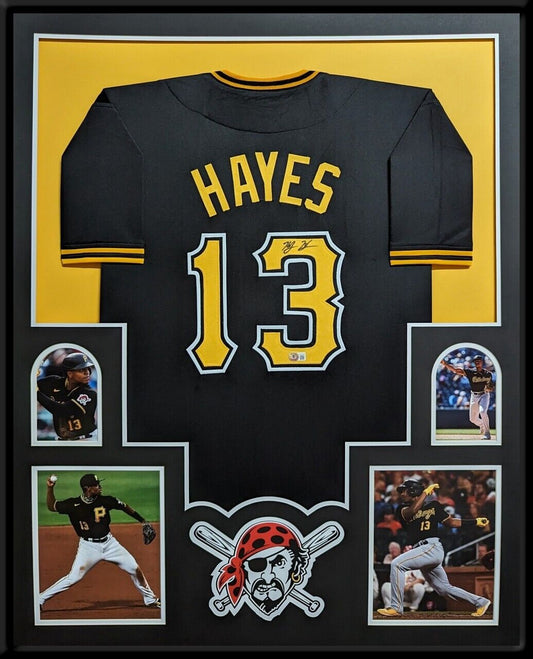 MVP Authentics Framed Pittsburgh Pirates Ke'bryan Hayes Autographed Signed Jersey Beckett Holo 360 sports jersey framing , jersey framing