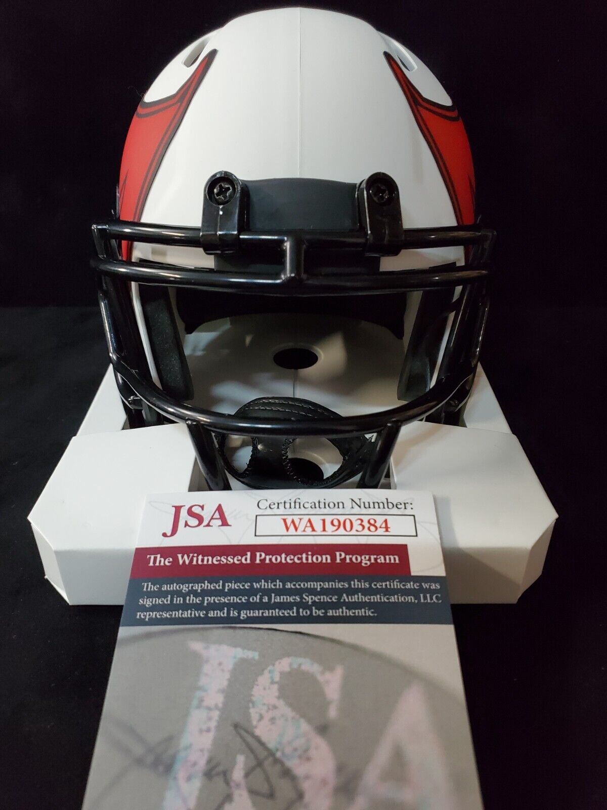 MVP Authentics Tampa Bay Buccaneers Jamel Dean Autographed Lunar Eclipse Mini Helmet Jsa Coa 90 sports jersey framing , jersey framing