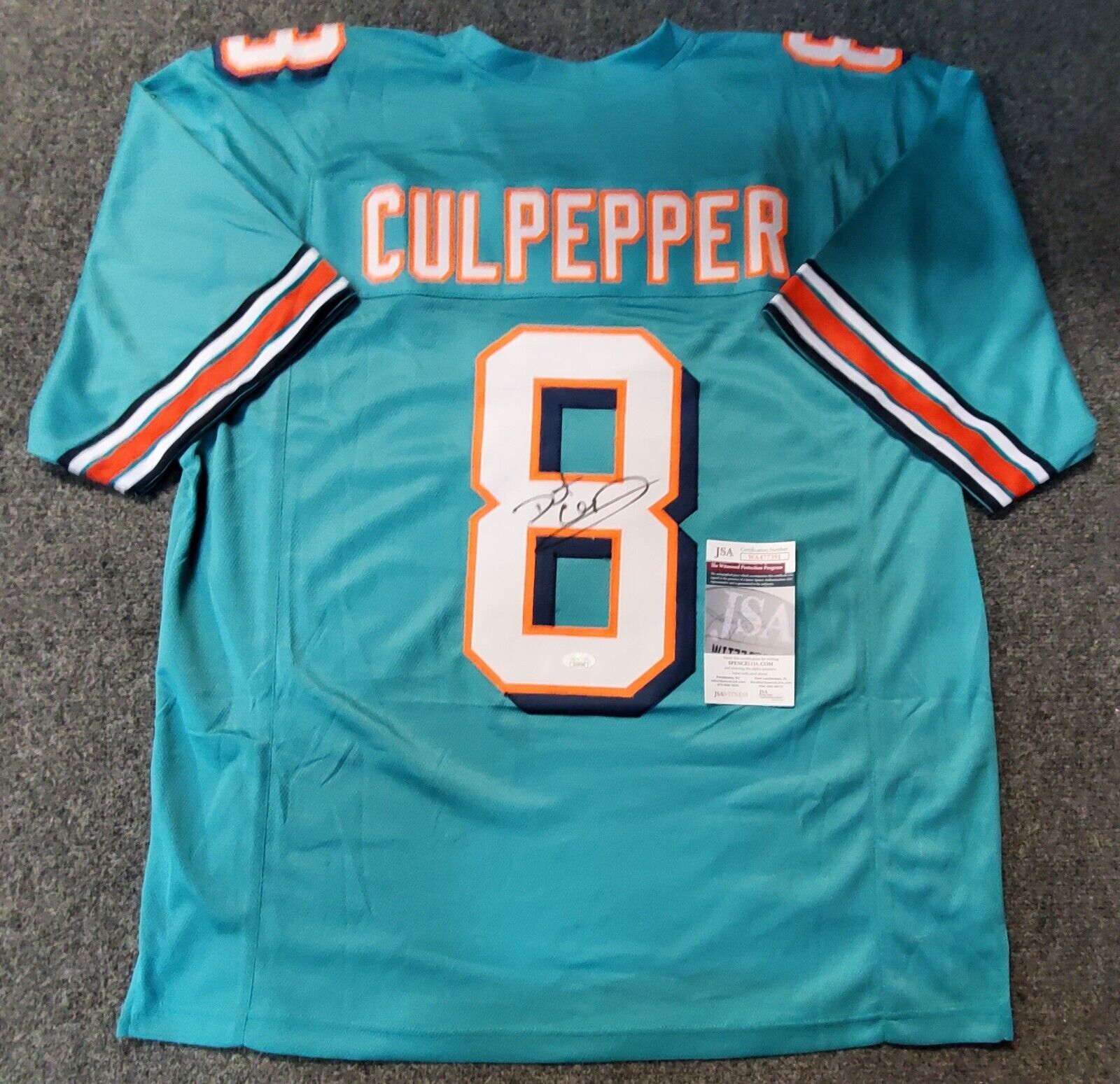 MVP Authentics Miami Dolphins Daunte Culpepper Autographed Signed Jersey Jsa Coa 134.10 sports jersey framing , jersey framing