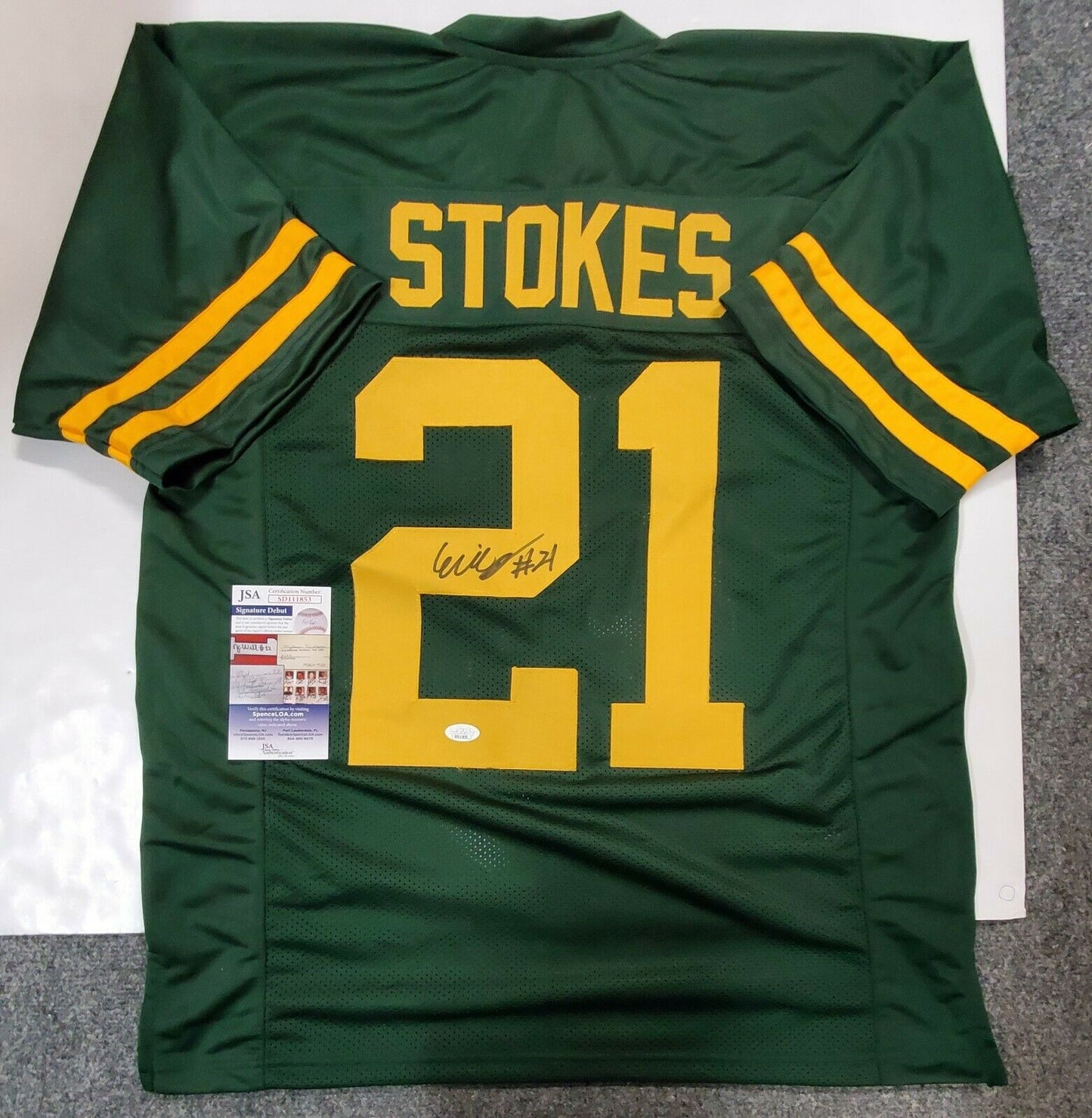 MVP Authentics Green Bay Packers Eric Stokes Autographed Signed Jersey Jsa Coa 117 sports jersey framing , jersey framing