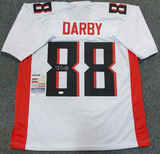 MVP Authentics Atlanta Falcons Frank Darby Autographed Signed Jersey Jsa Coa 98.10 sports jersey framing , jersey framing