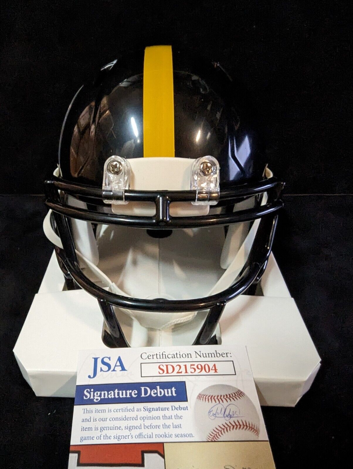 MVP Authentics Pittsburgh Steelers Broderick Jones Autographed Speed Mini Helmet Jsa Coa 90 sports jersey framing , jersey framing