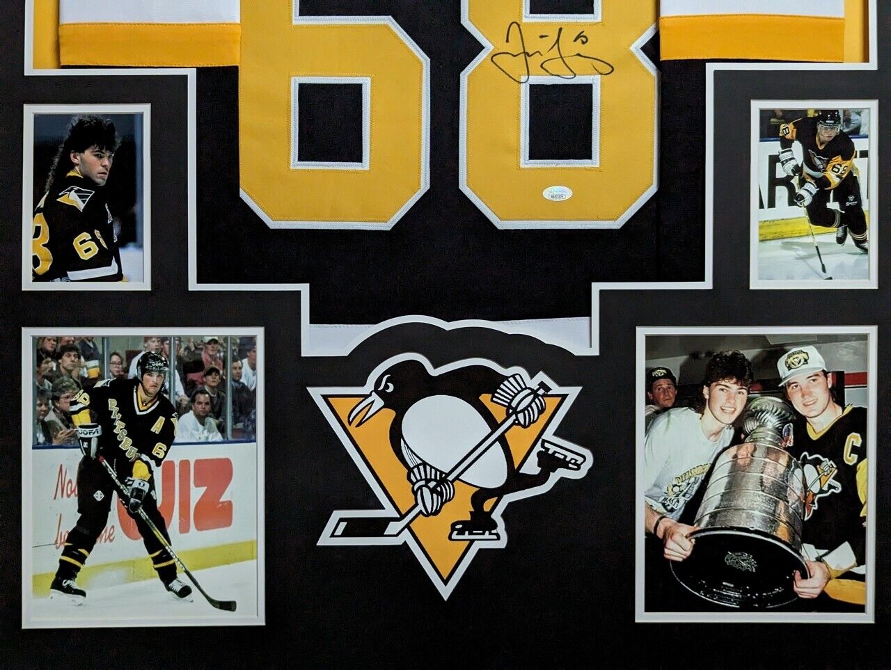 MVP Authentics Framed Pittsburgh Penguins Jaromir Jagr Autographed Signed Jersey Jsa Coa 675 sports jersey framing , jersey framing
