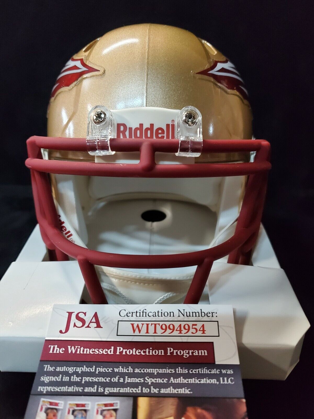 MVP Authentics Florida State Seminoles Sebastian Janikowski Autographed Speed Mini Helmet Jsa 85.50 sports jersey framing , jersey framing