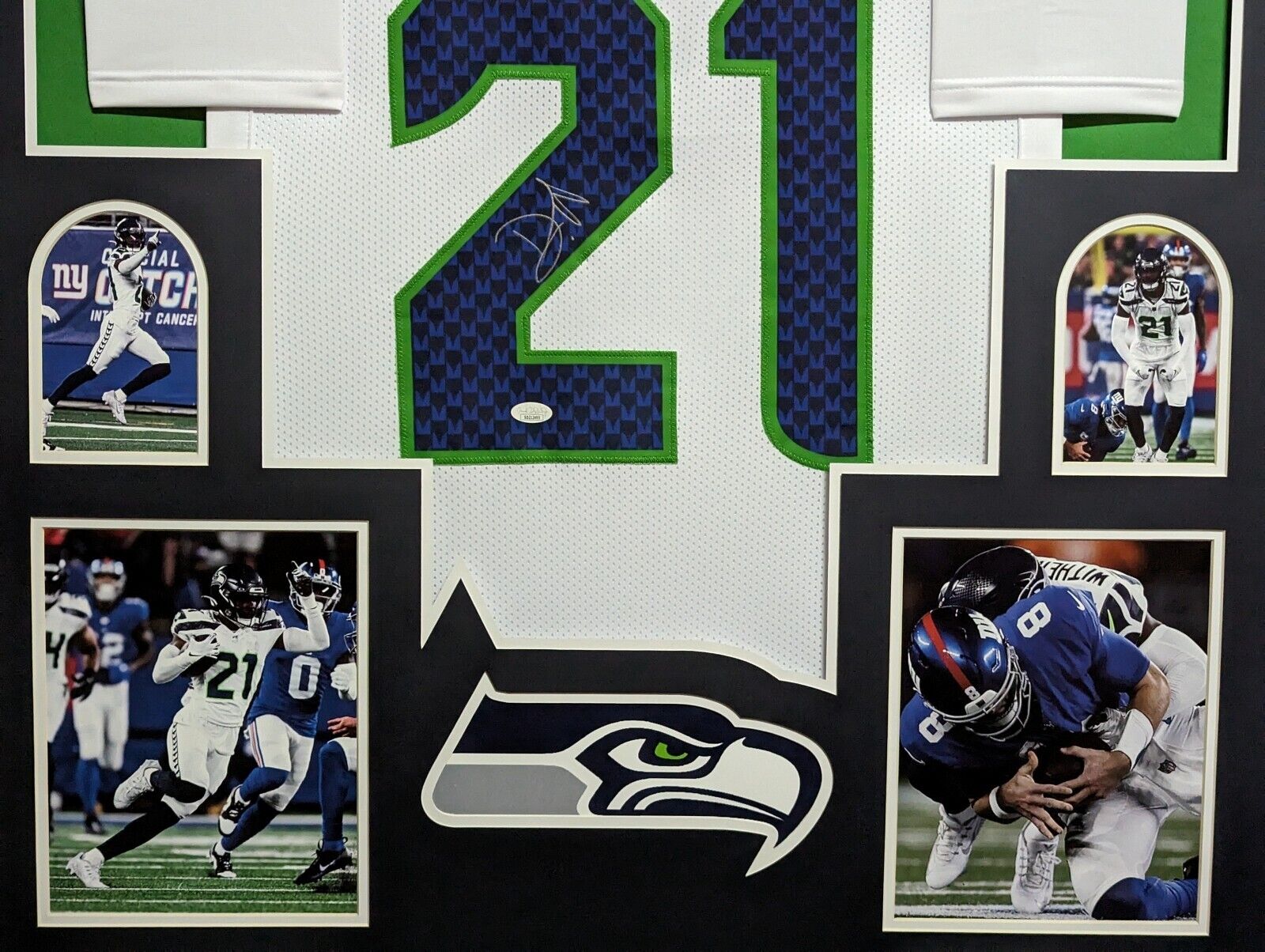 MVP Authentics Framed Seattle Seahawks Devon Witherspoon Autographed Signed Jersey Jsa Coa 585 sports jersey framing , jersey framing